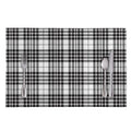 White And Black Border Tartan Print Placemat