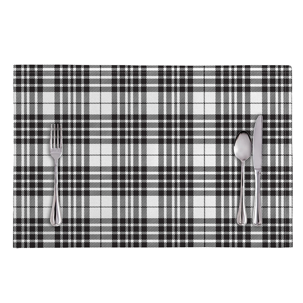 White And Black Border Tartan Print Placemat