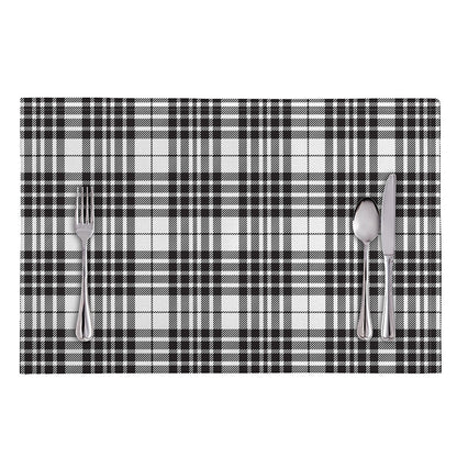 White And Black Border Tartan Print Placemat