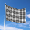 White And Black Border Tartan Print Polyester Flag