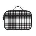 White And Black Border Tartan Print Portable Lunch Bag