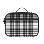 White And Black Border Tartan Print Portable Lunch Bag