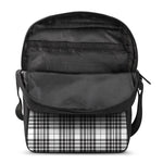 White And Black Border Tartan Print Rectangular Crossbody Bag