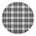 White And Black Border Tartan Print Round Blanket