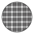 White And Black Border Tartan Print Round Floor Mat