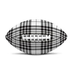 White And Black Border Tartan Print Rugby Ball