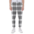 White And Black Border Tartan Print Joggers