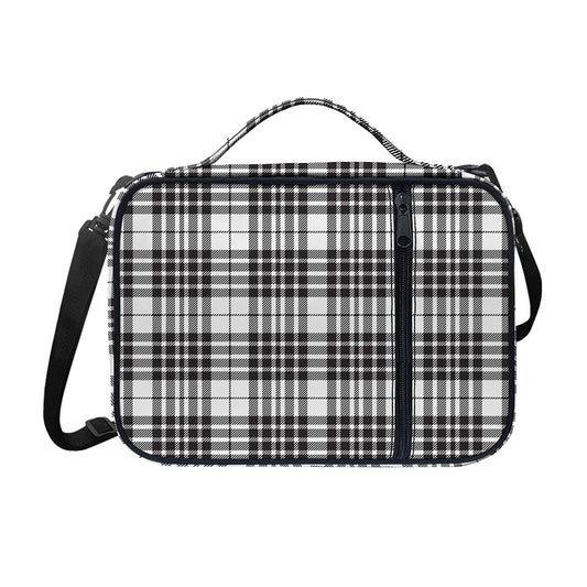 White And Black Border Tartan Print Shoulder Strap Bible Bag