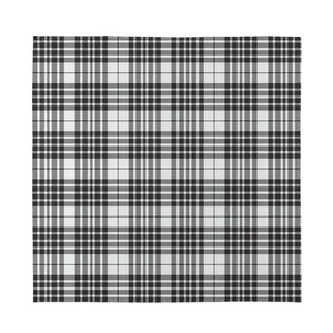 White And Black Border Tartan Print Silk Bandana