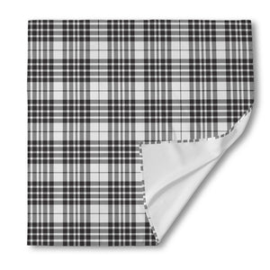 White And Black Border Tartan Print Silk Bandana