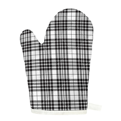 White And Black Border Tartan Print Single Oven Mitt
