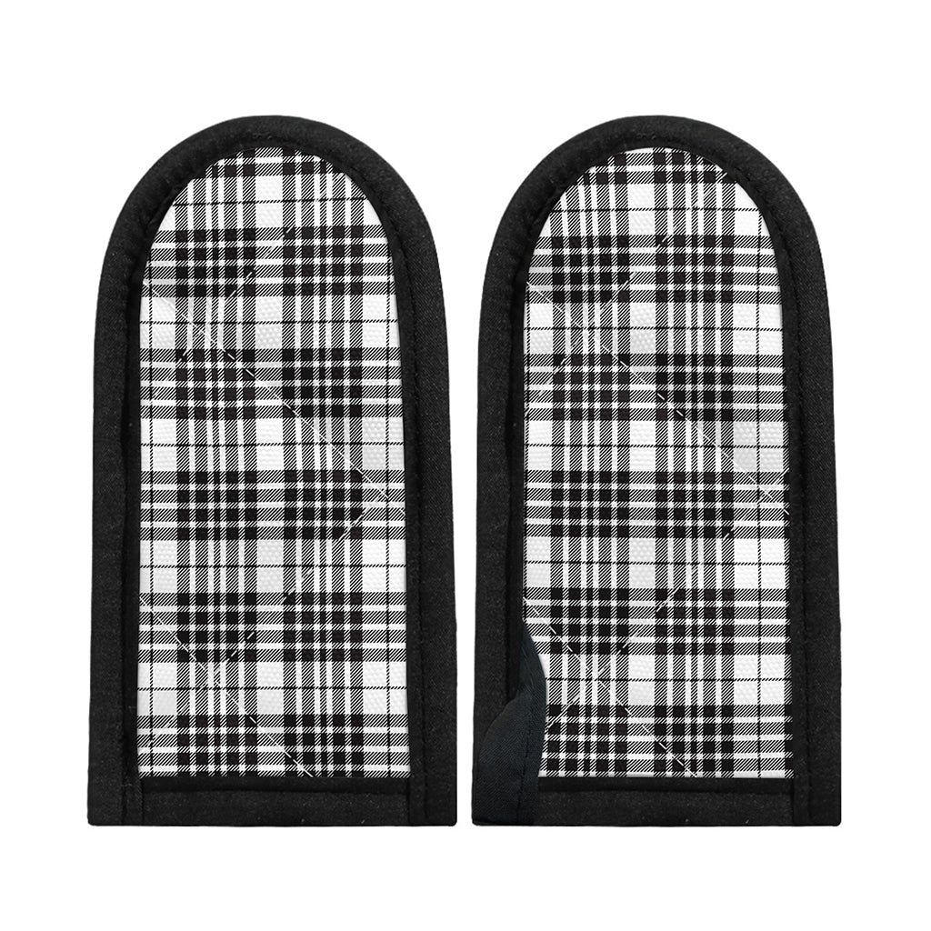 White And Black Border Tartan Print Skillet Handle Cover