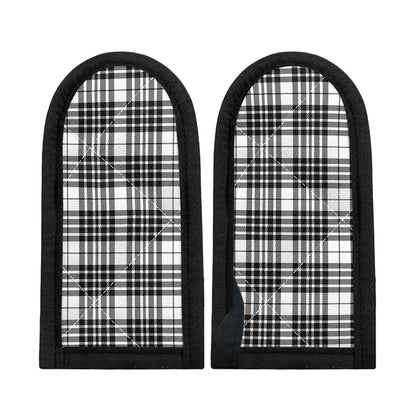 White And Black Border Tartan Print Skillet Handle Cover