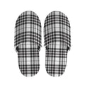 White And Black Border Tartan Print Slippers