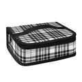 White And Black Border Tartan Print Small Lunch Bag