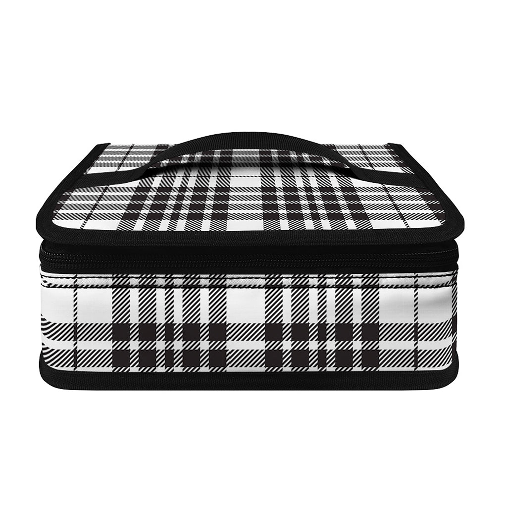 White And Black Border Tartan Print Small Lunch Bag