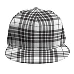 White And Black Border Tartan Print Snapback Cap
