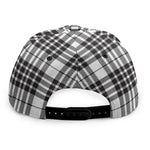 White And Black Border Tartan Print Snapback Cap