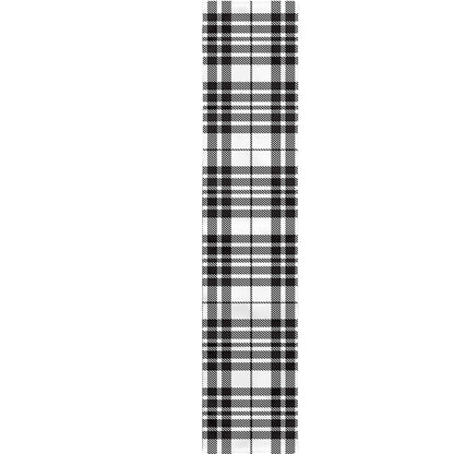 White And Black Border Tartan Print Table Runner