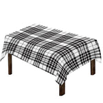 White And Black Border Tartan Print Tablecloth