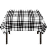 White And Black Border Tartan Print Tablecloth