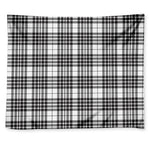 White And Black Border Tartan Print Tapestry