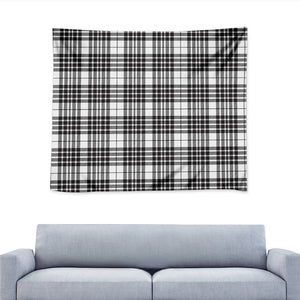 White And Black Border Tartan Print Tapestry