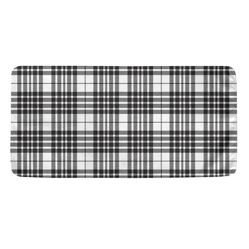 White And Black Border Tartan Print Towel