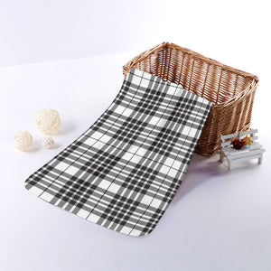 White And Black Border Tartan Print Towel