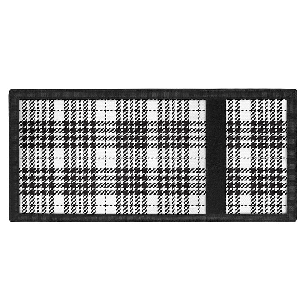 White And Black Border Tartan Print Trifold Wallet