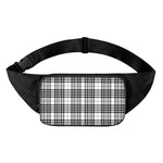 White And Black Border Tartan Print Waist Bag