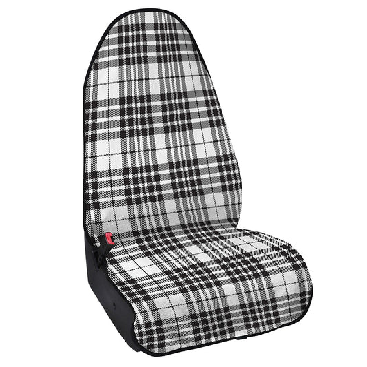White And Black Border Tartan Print Waterproof Car Seat Cover