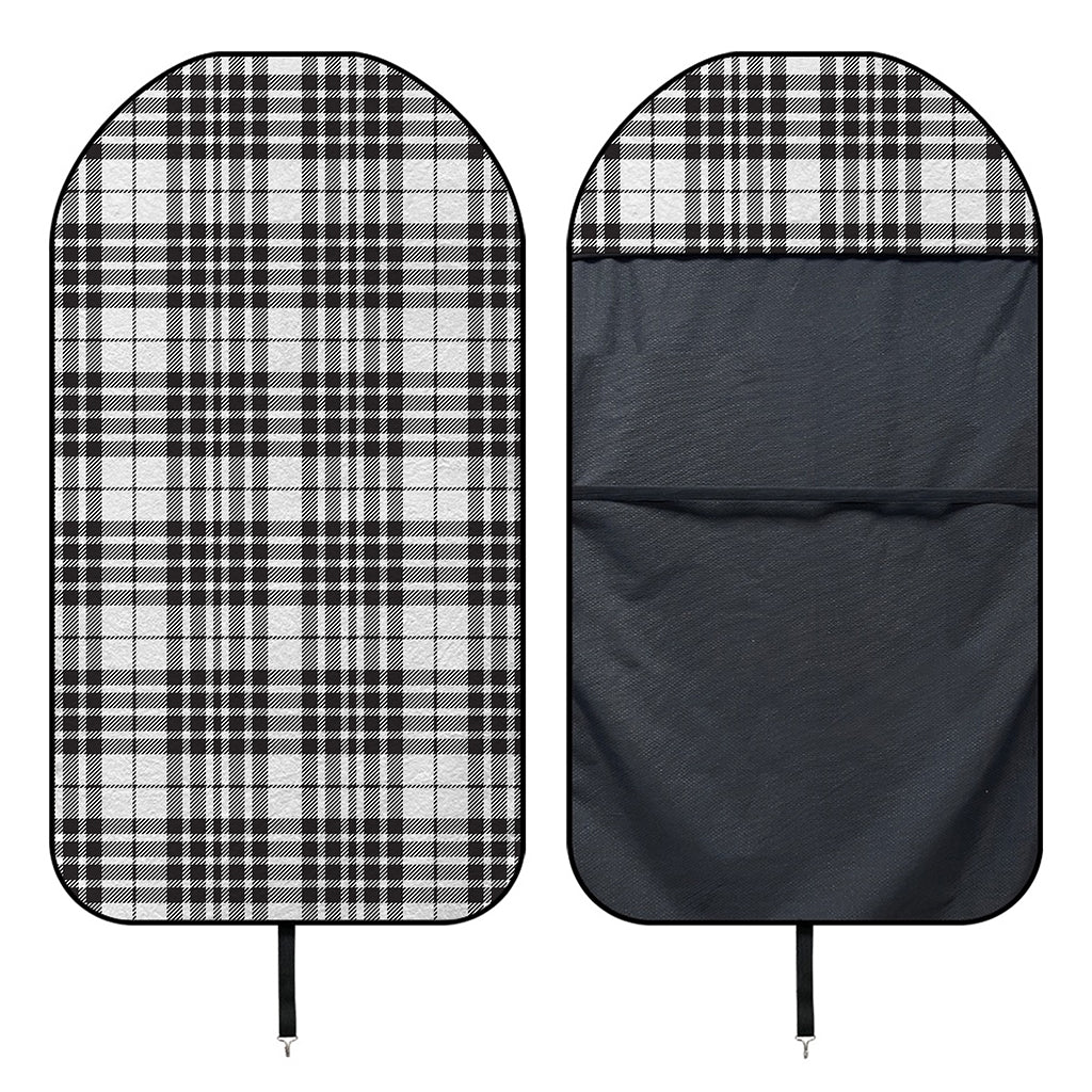 White And Black Border Tartan Print Waterproof Car Seat Cover