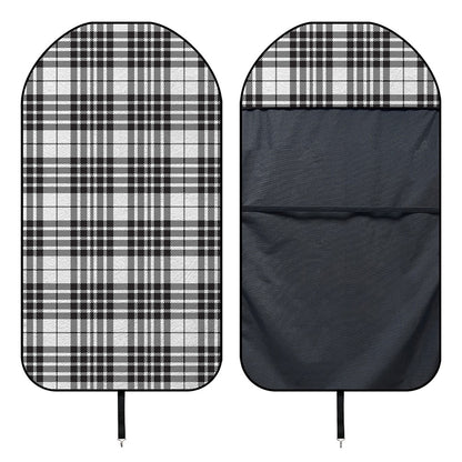 White And Black Border Tartan Print Waterproof Car Seat Cover