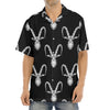 White And Black Capricorn Sign Print Aloha Shirt