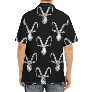 White And Black Capricorn Sign Print Aloha Shirt