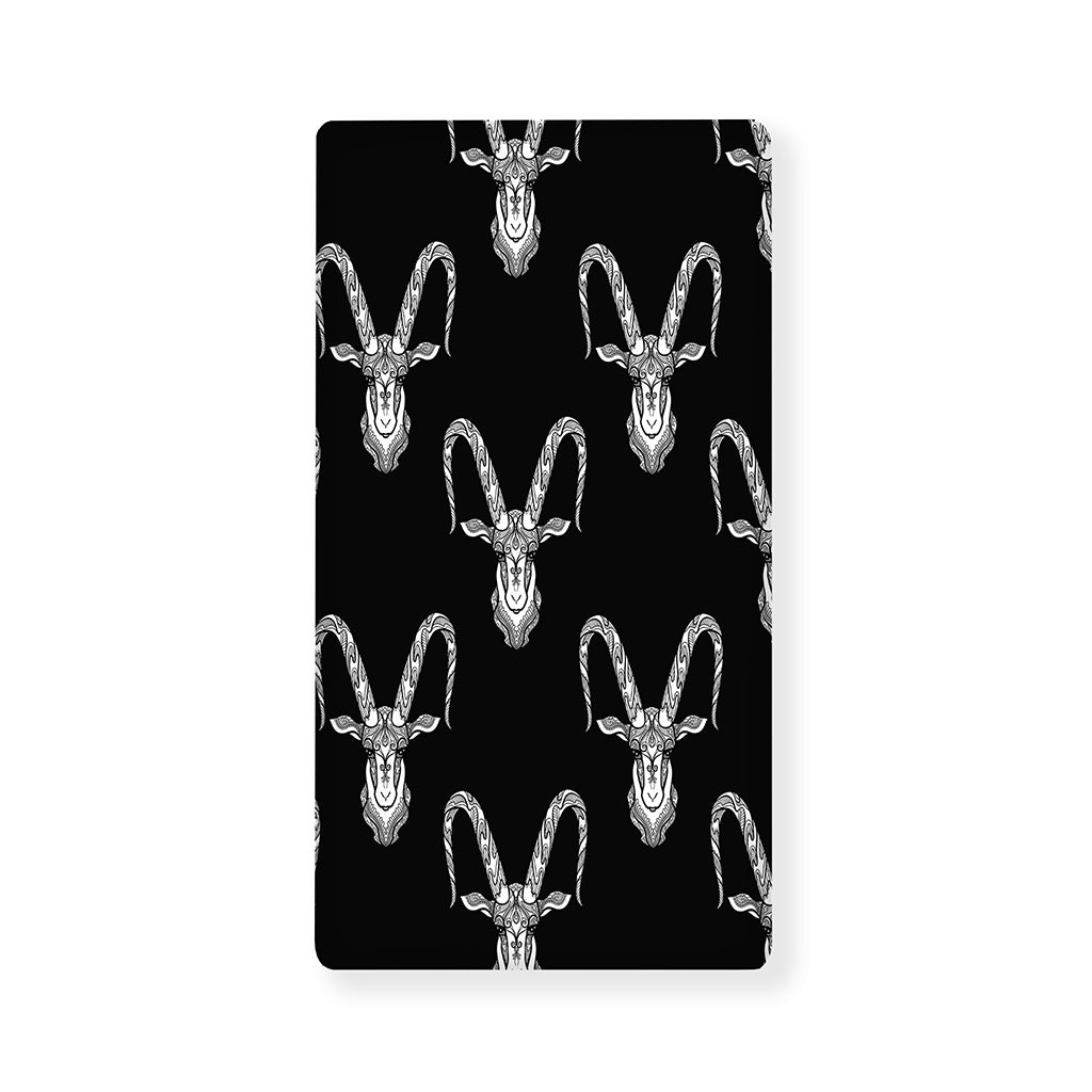White And Black Capricorn Sign Print Baby Crib Sheet
