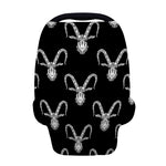 White And Black Capricorn Sign Print Baby Seat Cover