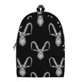 White And Black Capricorn Sign Print School Backpack