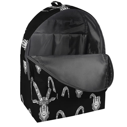 White And Black Capricorn Sign Print Backpack