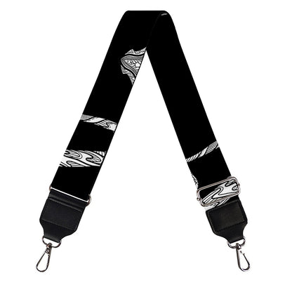 White And Black Capricorn Sign Print Bag Strap