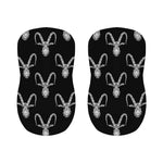 White And Black Capricorn Sign Print Bar Stool Covers