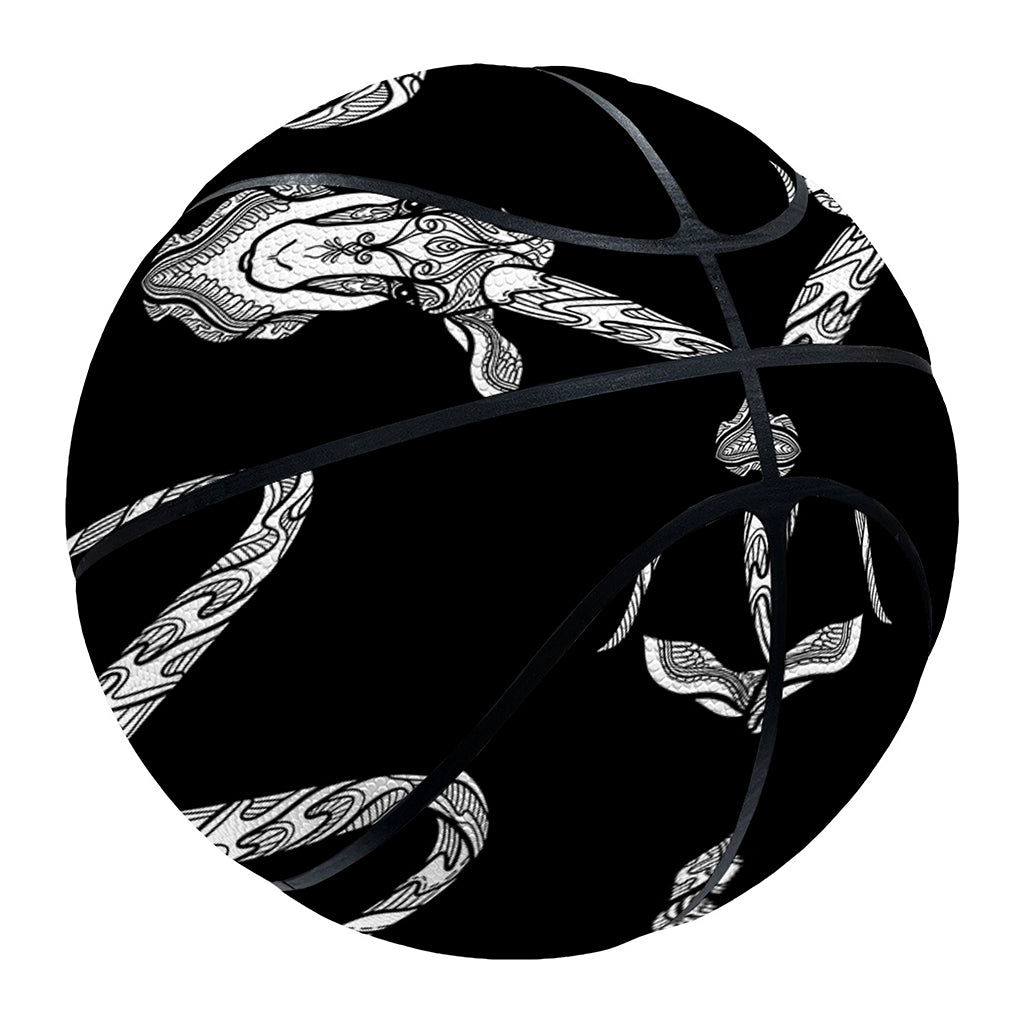 White And Black Capricorn Sign Print Basketball