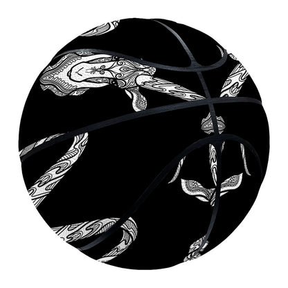 White And Black Capricorn Sign Print Basketball