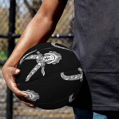 White And Black Capricorn Sign Print Basketball