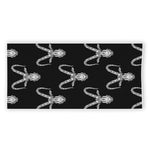 White And Black Capricorn Sign Print Beach Towel