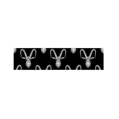 White And Black Capricorn Sign Print Bed Runner