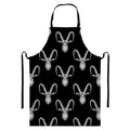 White And Black Capricorn Sign Print Bib Apron With Pocket