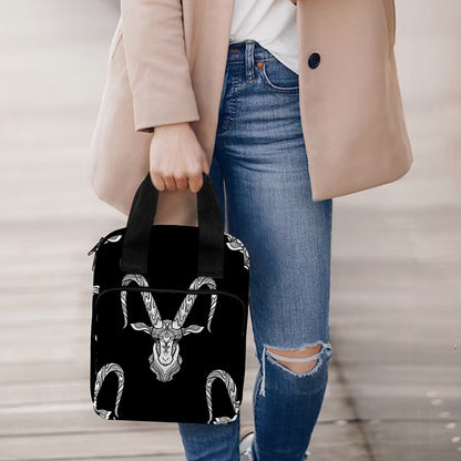 White And Black Capricorn Sign Print Bible Tote Bag