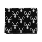 White And Black Capricorn Sign Print Bifold Wallet